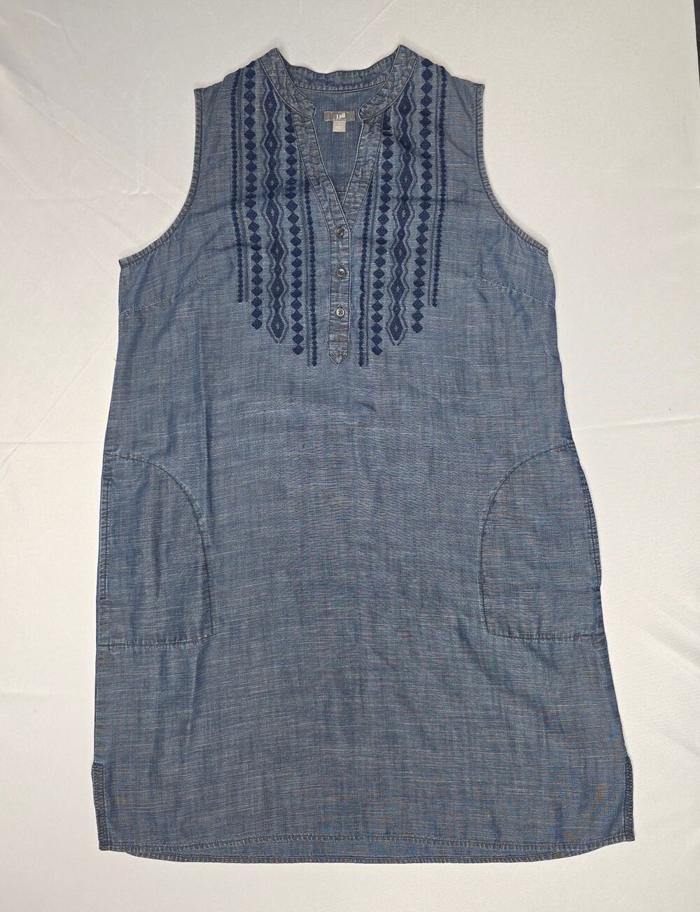 Jill sleeveless chambray tunic dress Size L